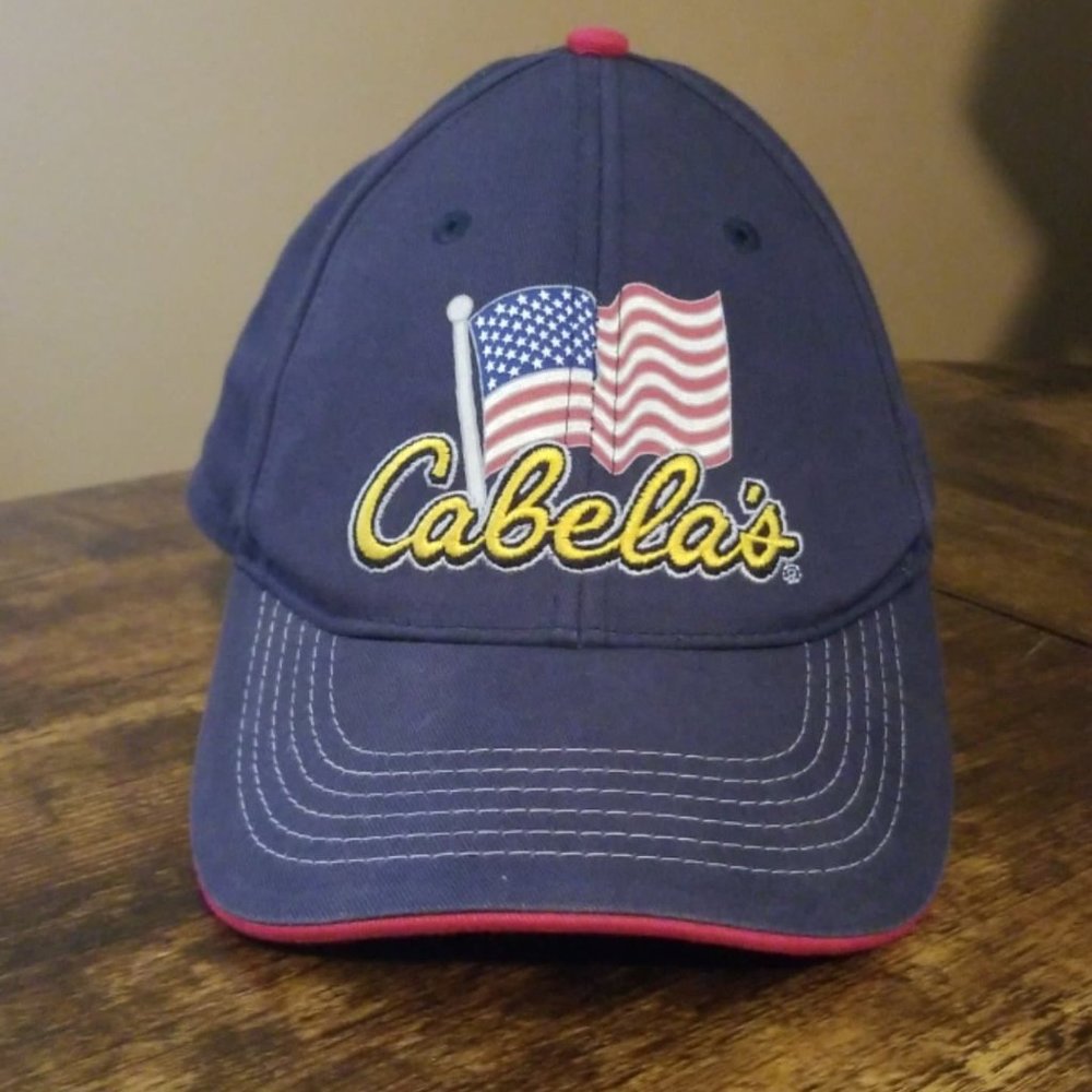 Cabela's USA American Flag Adjustable Back Baseball Style Cap